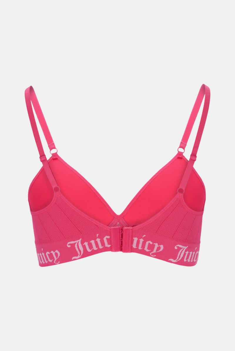 Juicy Couture Seamless Rib Moulded Cup Triangle Bra Pinkki | JC-SN652237