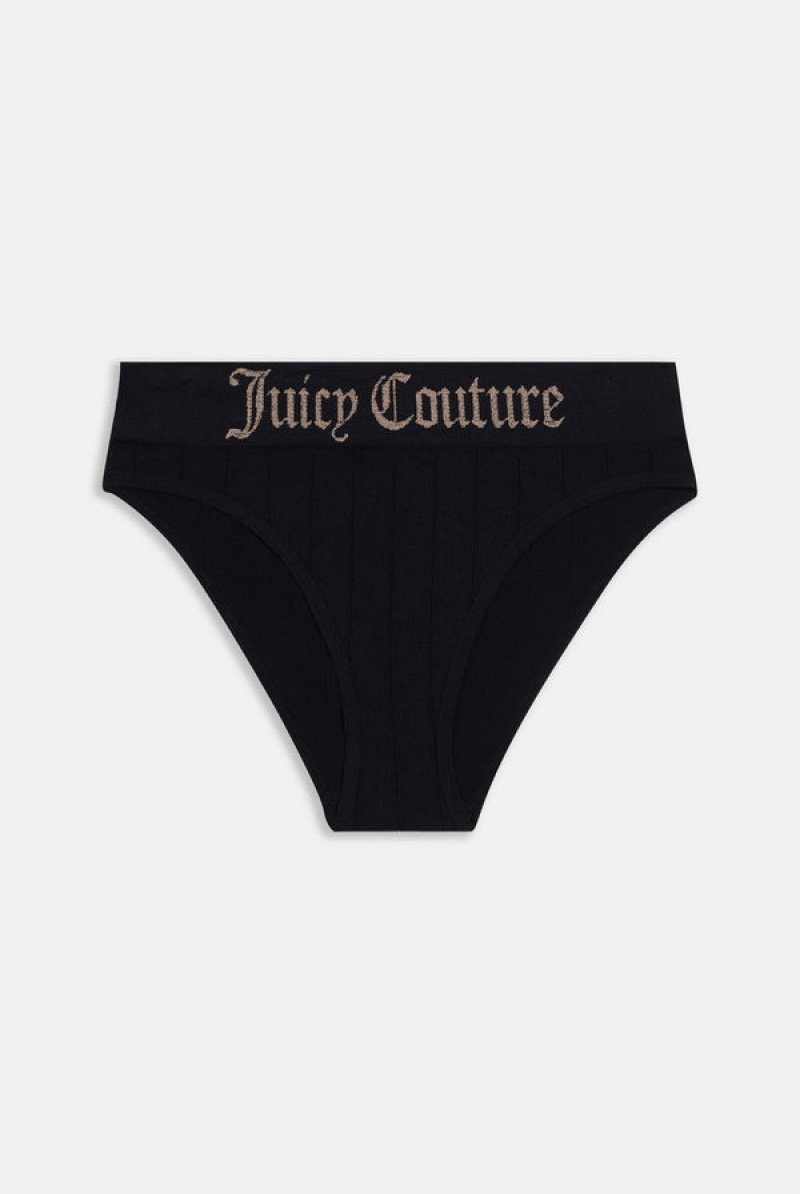 Juicy Couture Seamless Rib Triangle Set Mustat | JC-SN652281