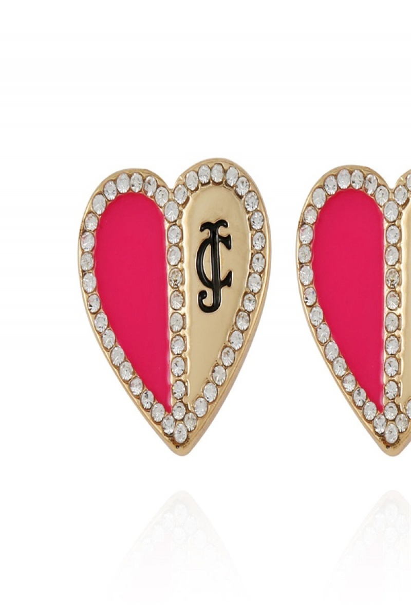 Juicy Couture Twotone Heart Stud Earrings Kultaiset | JC-SN651898