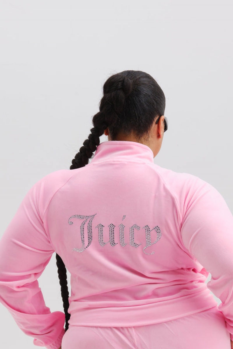 Juicy Couture Velour Diamante Tracktop Pinkki | JC-SN652013