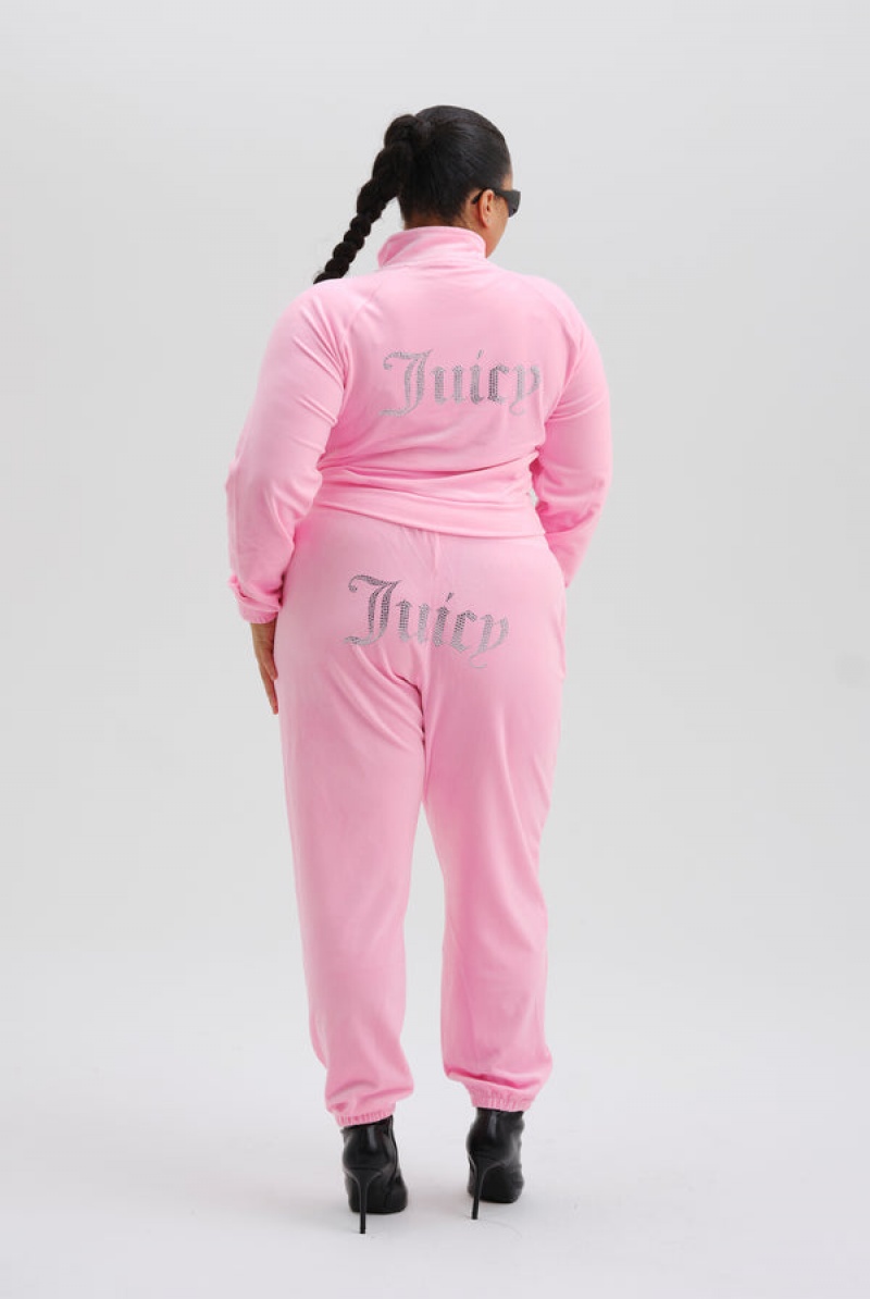 Juicy Couture Velour Diamante Tracktop Pinkki | JC-SN652013