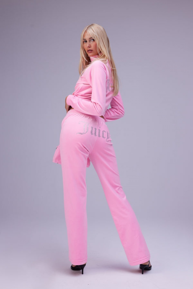 Juicy Couture Velour Diamante Tracktop Pinkki | JC-SN652013