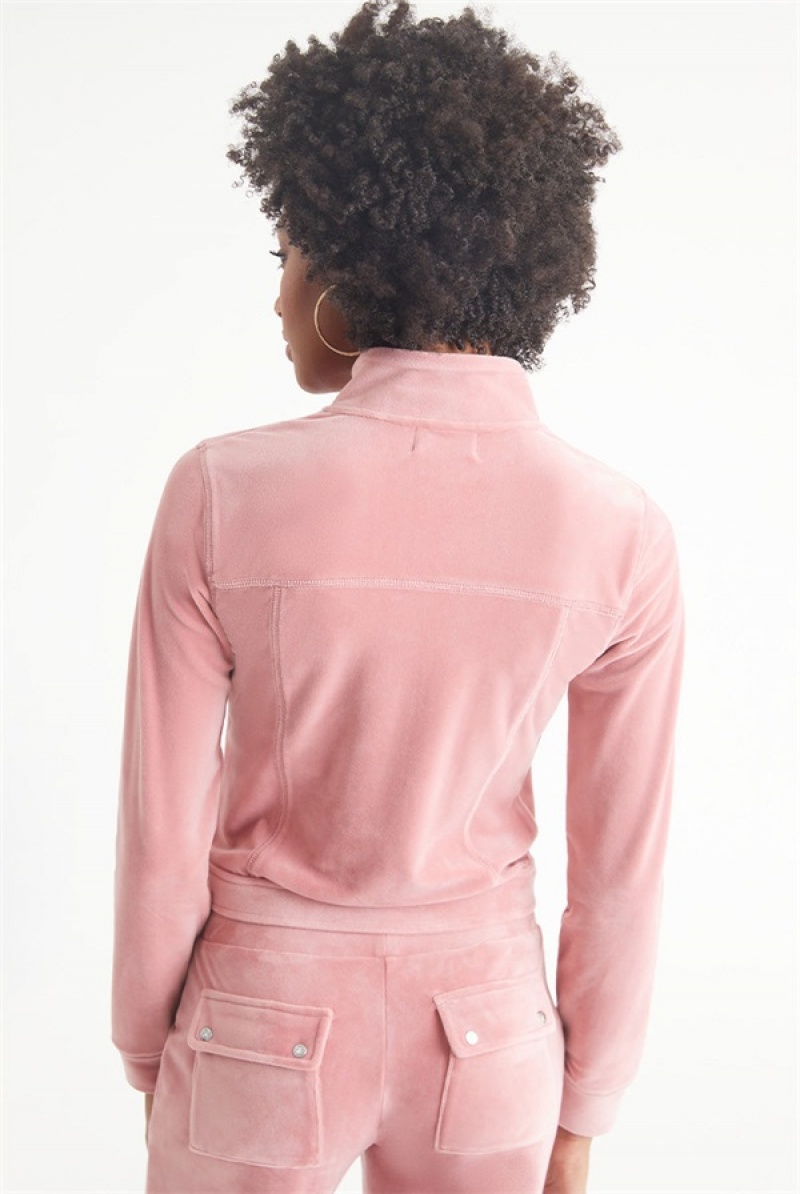 Juicy Couture Velour Moto Jacket Pinkki | JC-SN651534